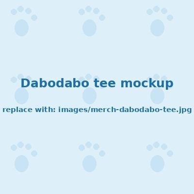 Mockup: Dabodabo in glasses on a T-shirt