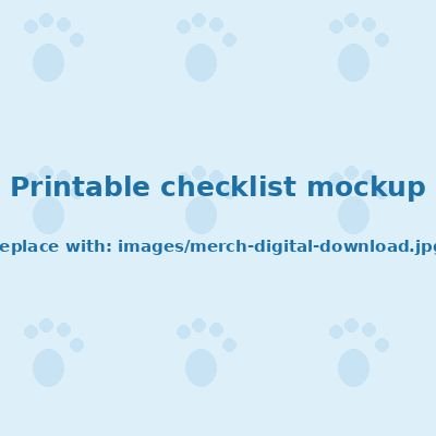 Mockup: printable pet care checklist